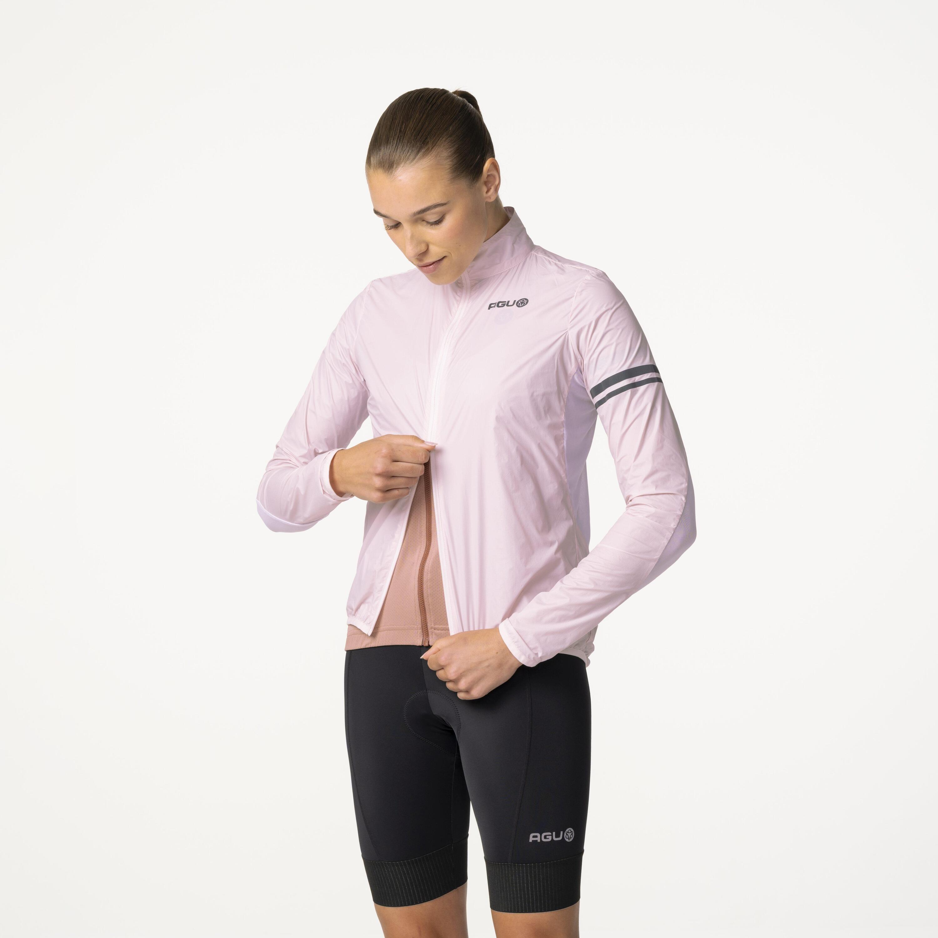Coupe-vent vélo femme Essential léger rose 5/7