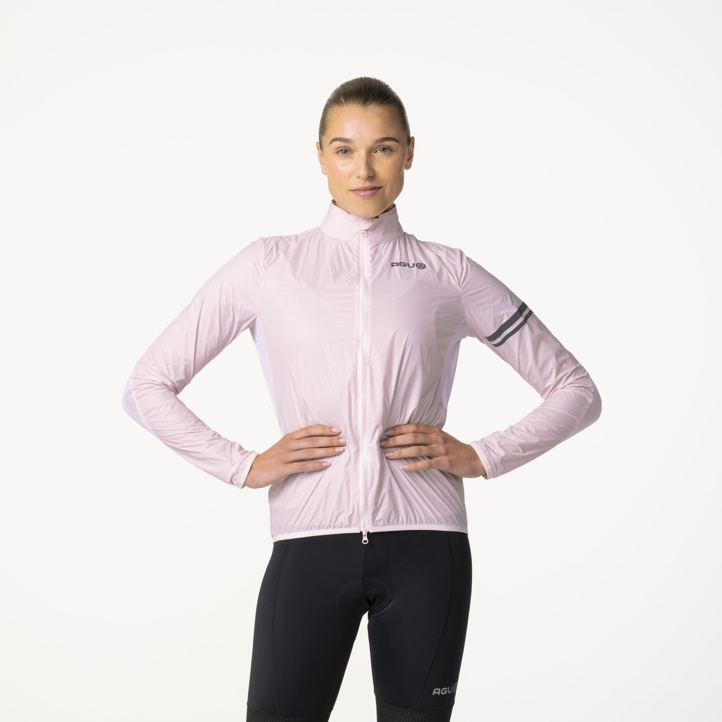 Coupe-vent vélo femme Essential léger rose 4/7