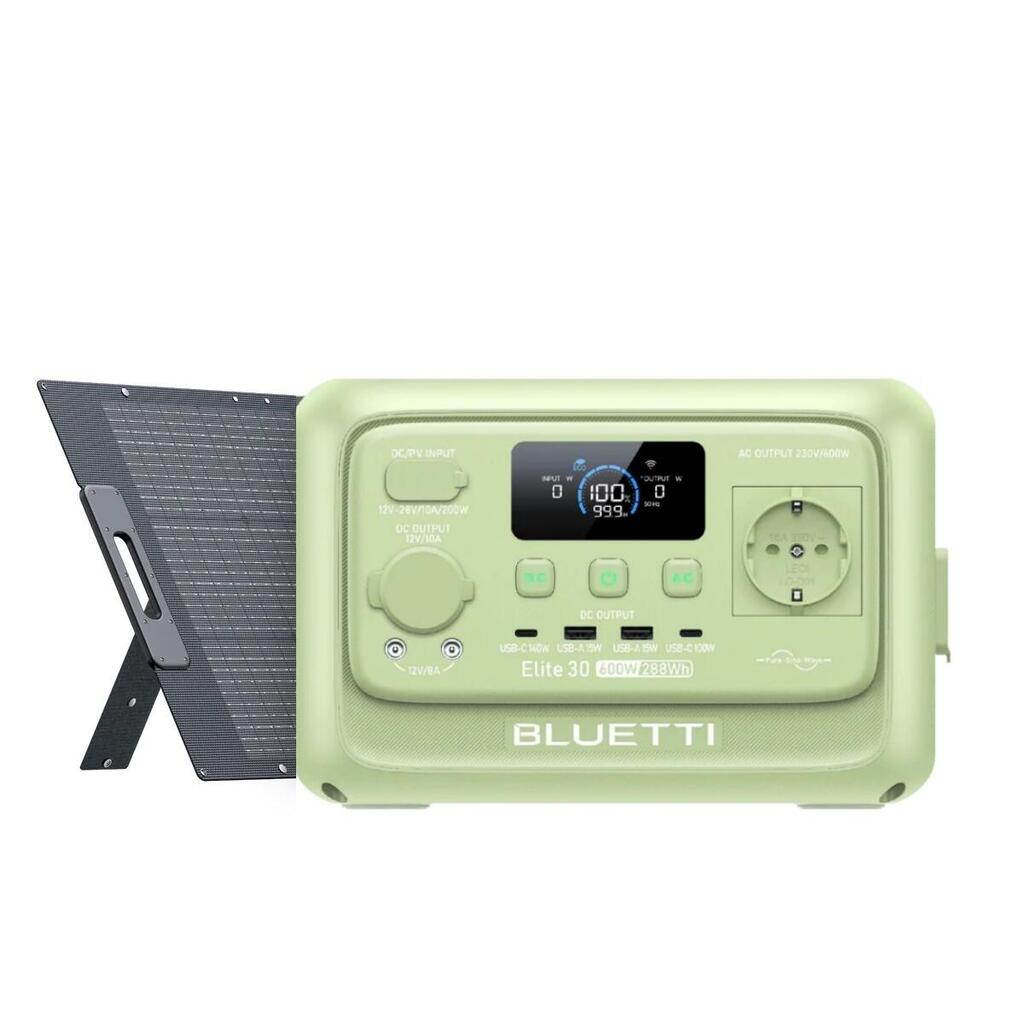 Solar Generator Elite 30 V2 +200W Solar Panel, 288Wh/600W Portable for Camping
