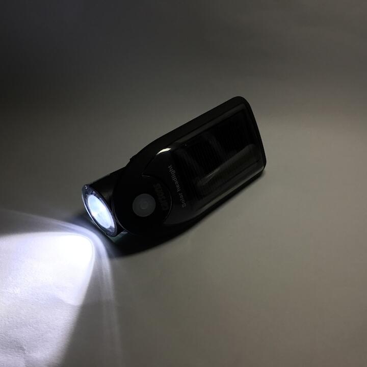 Far solar & reincarcabil USB, LED puternic, 3 moduri luminare, negru