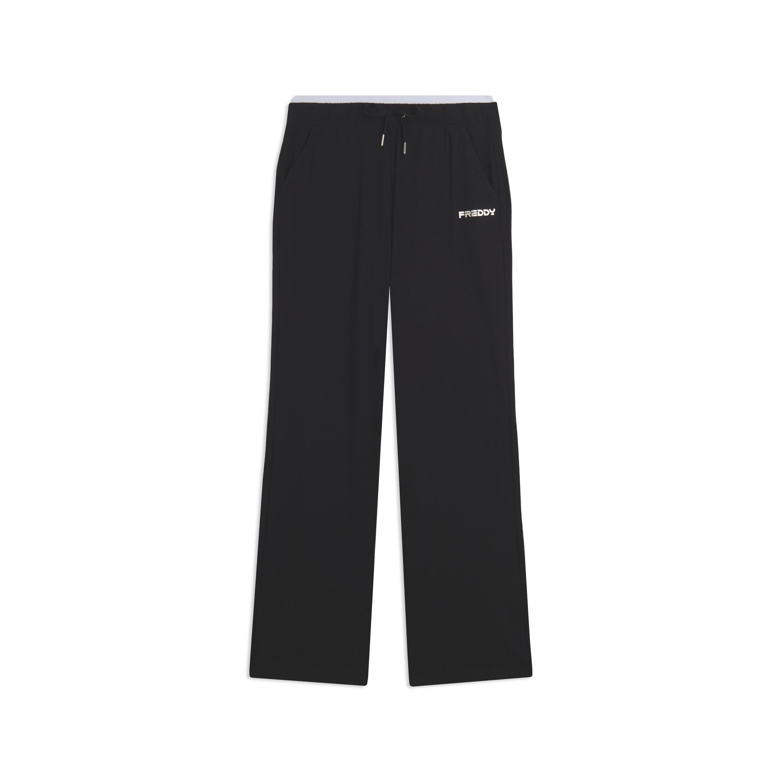 Pantalón de cintura alta con bajos ligeramente acampanados 1/3