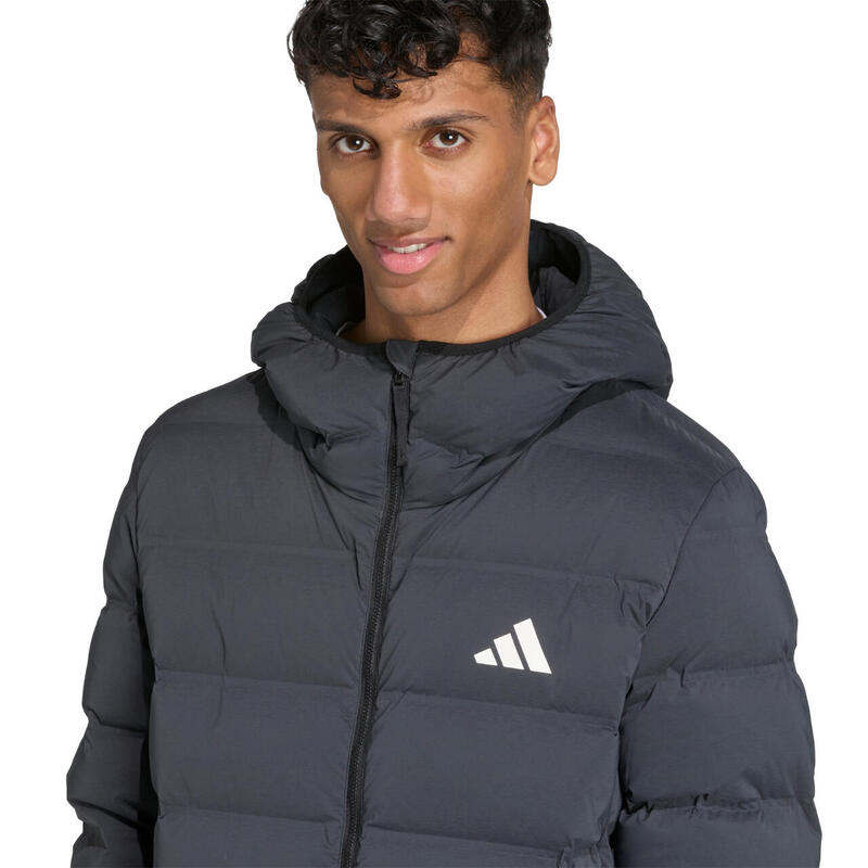 Jacheta pentru bărbați adidas Helionic Climawarm Stretch Hooded Down