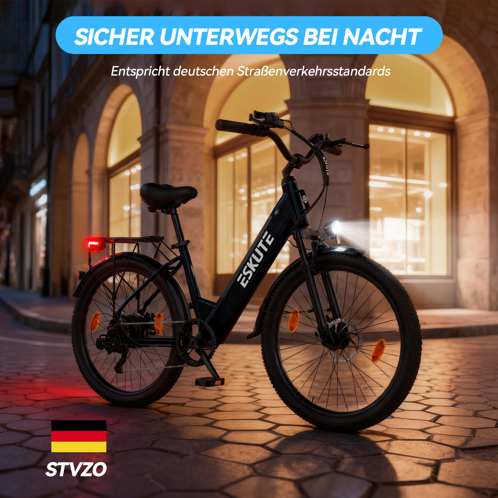 Bicicletta elettrica ESKUTE C100 Plus 26", motore da 250W, batteria da 36V 13Ah 6/7