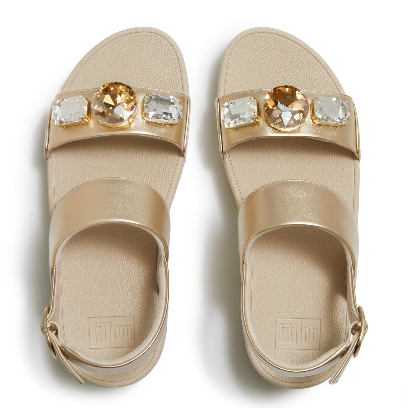 FITFLOP FitFlop Lulu Ultra-Jewel Metallic Back-Strap Sandals  PLATINO 36 5/7