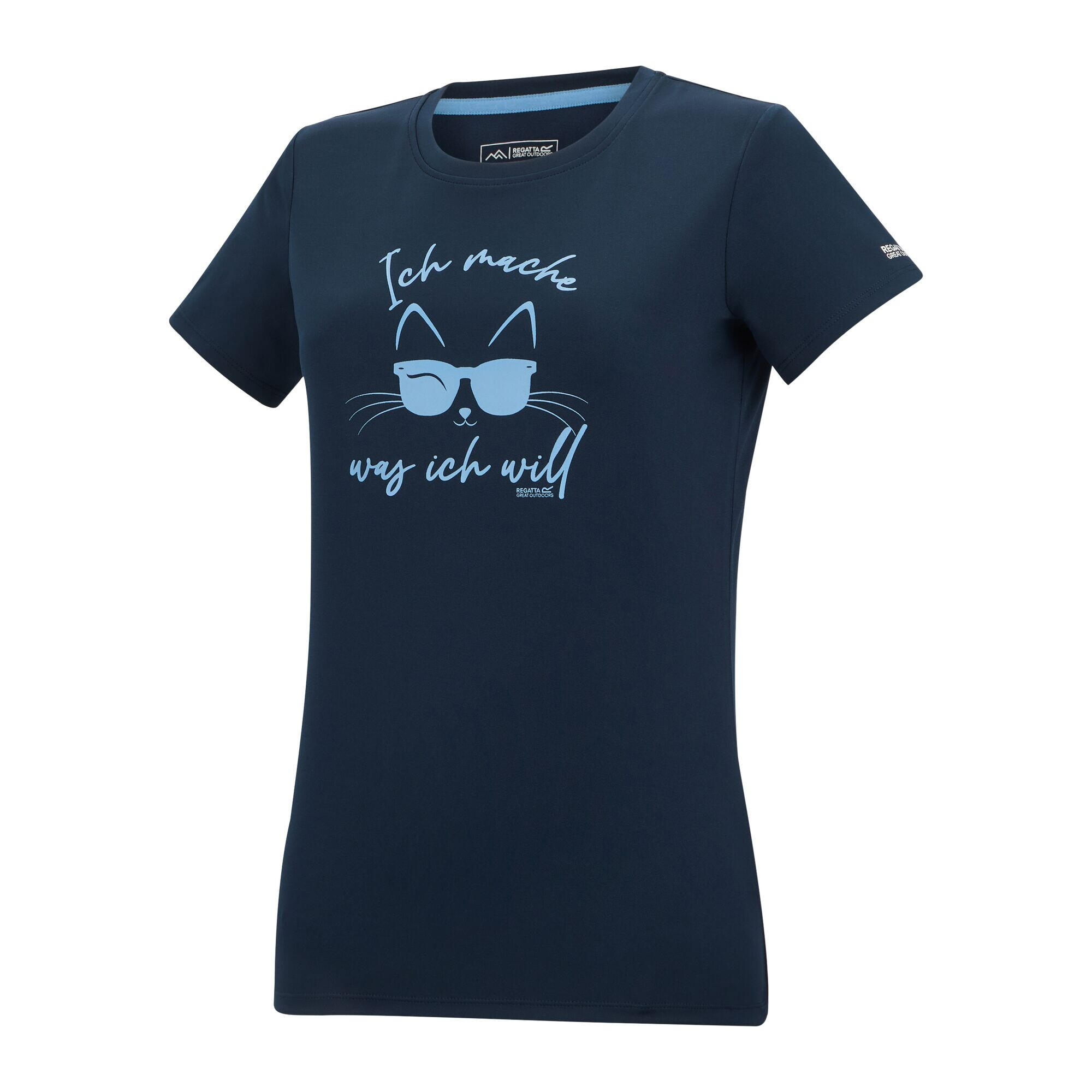 Womens/Ladies Fingal Slogan Cat TShirt (Navy Blue) 3/5