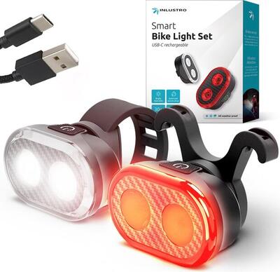 Inlustro smart fietslamp set - achterlicht en voorlicht
