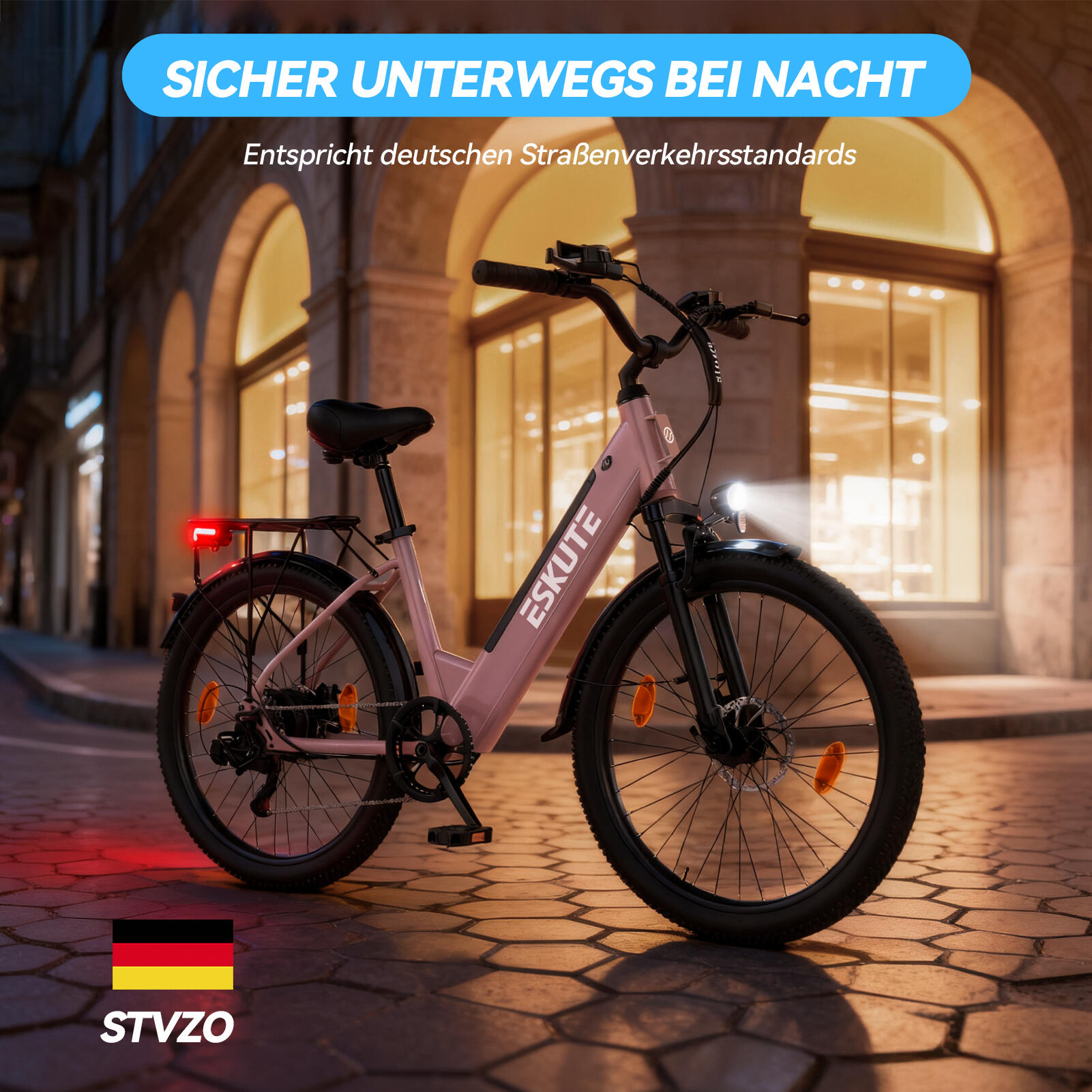 Bicicletta elettrica ESKUTE C100 Plus 26", motore da 250W, batteria da 36V 13Ah 5/7