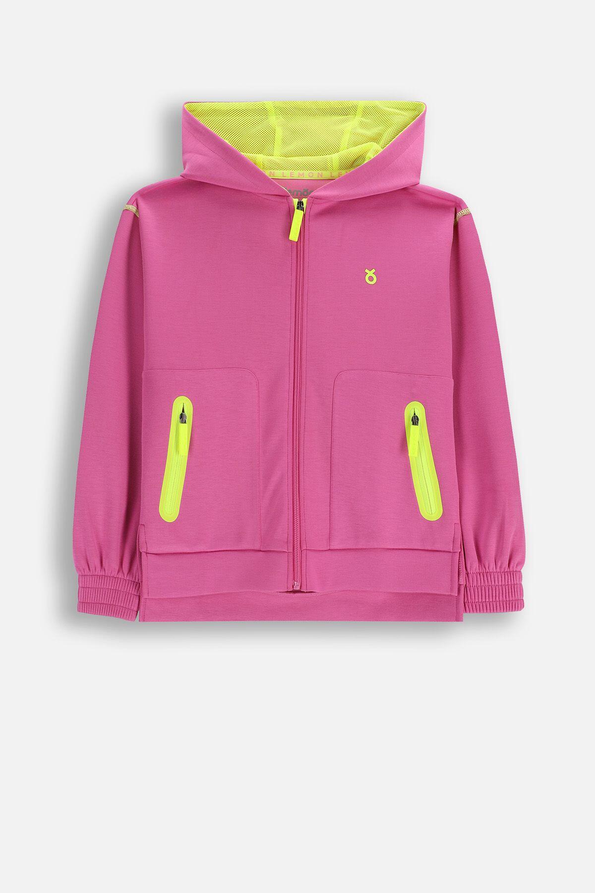 Bluza sportowa dla dzieci Lemon Exlopre WL6 rozpinana różowa 1/7