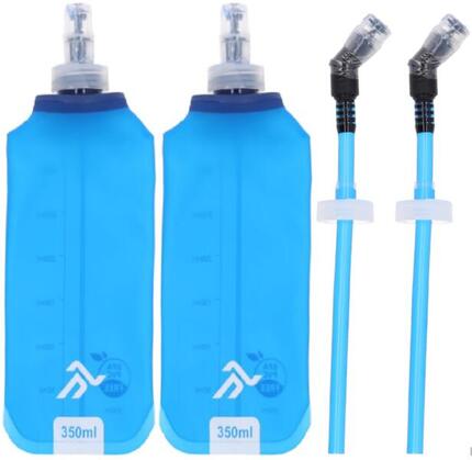 Lot de 2 Gourdes Souples Running 350 ml avec Pailles