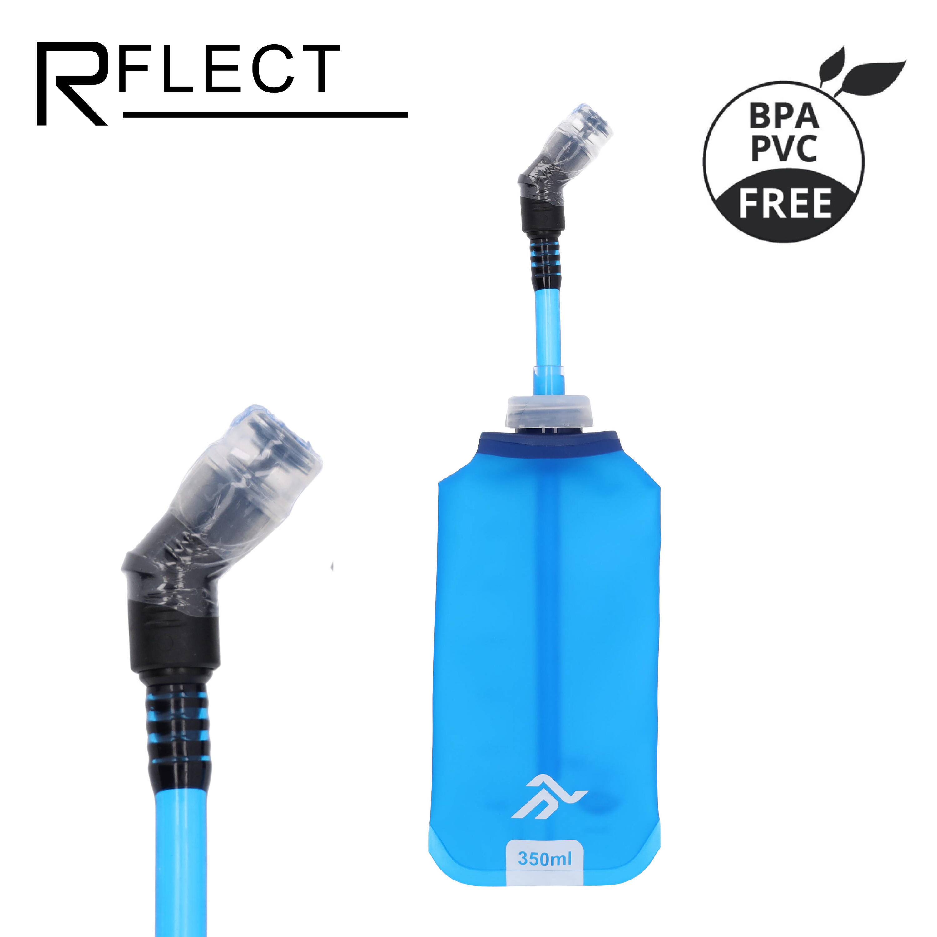 Lot de 2 Gourdes Souples Running 350 ml avec Pailles 5/7