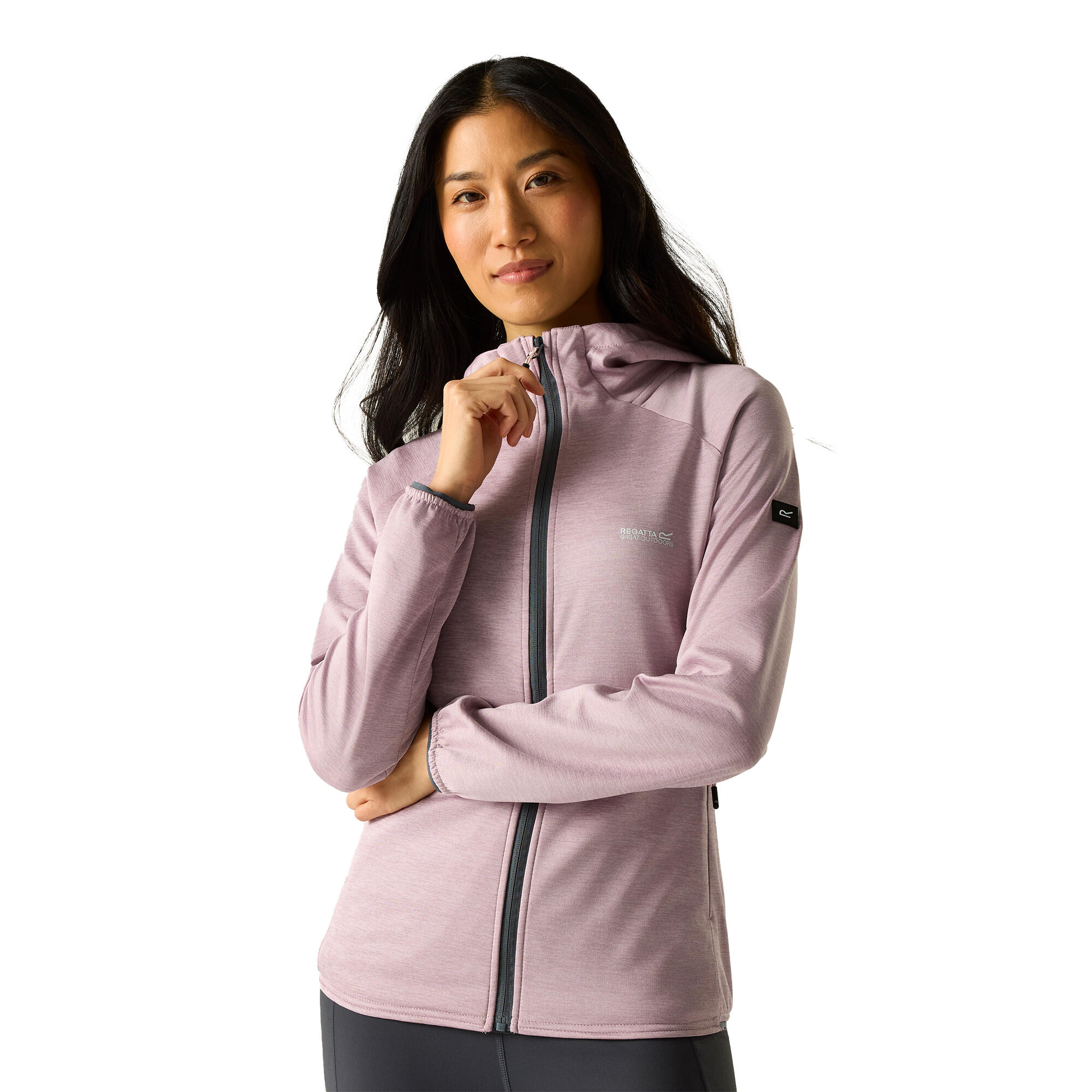 "Ferna" Fleecejacke für , mit Kapuze, Stretch Damen Puderlila 4/5