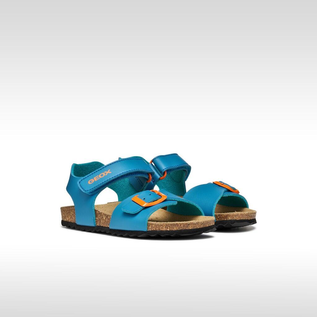 Sandales Garçon J GHITA BOY Bleu Ciel/Orange 3/7
