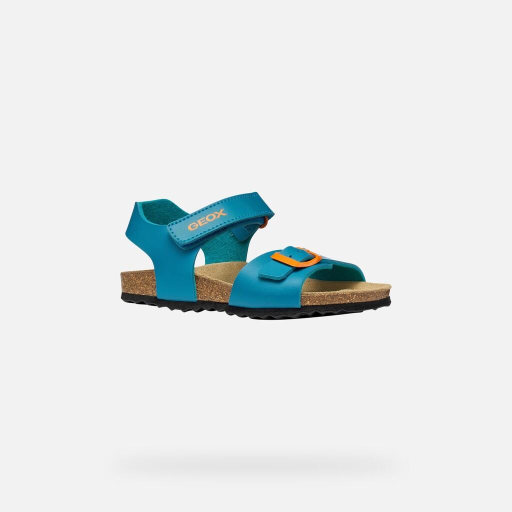 Sandales Garçon J GHITA BOY Bleu Ciel/Orange 4/7