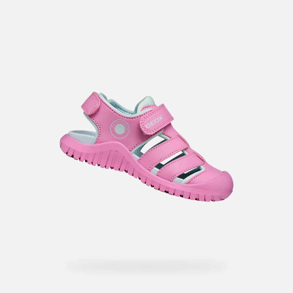 Sandales Fille S. FUSBETTO PRO GIRL Rose Foncé/Vert D'eau 1/7