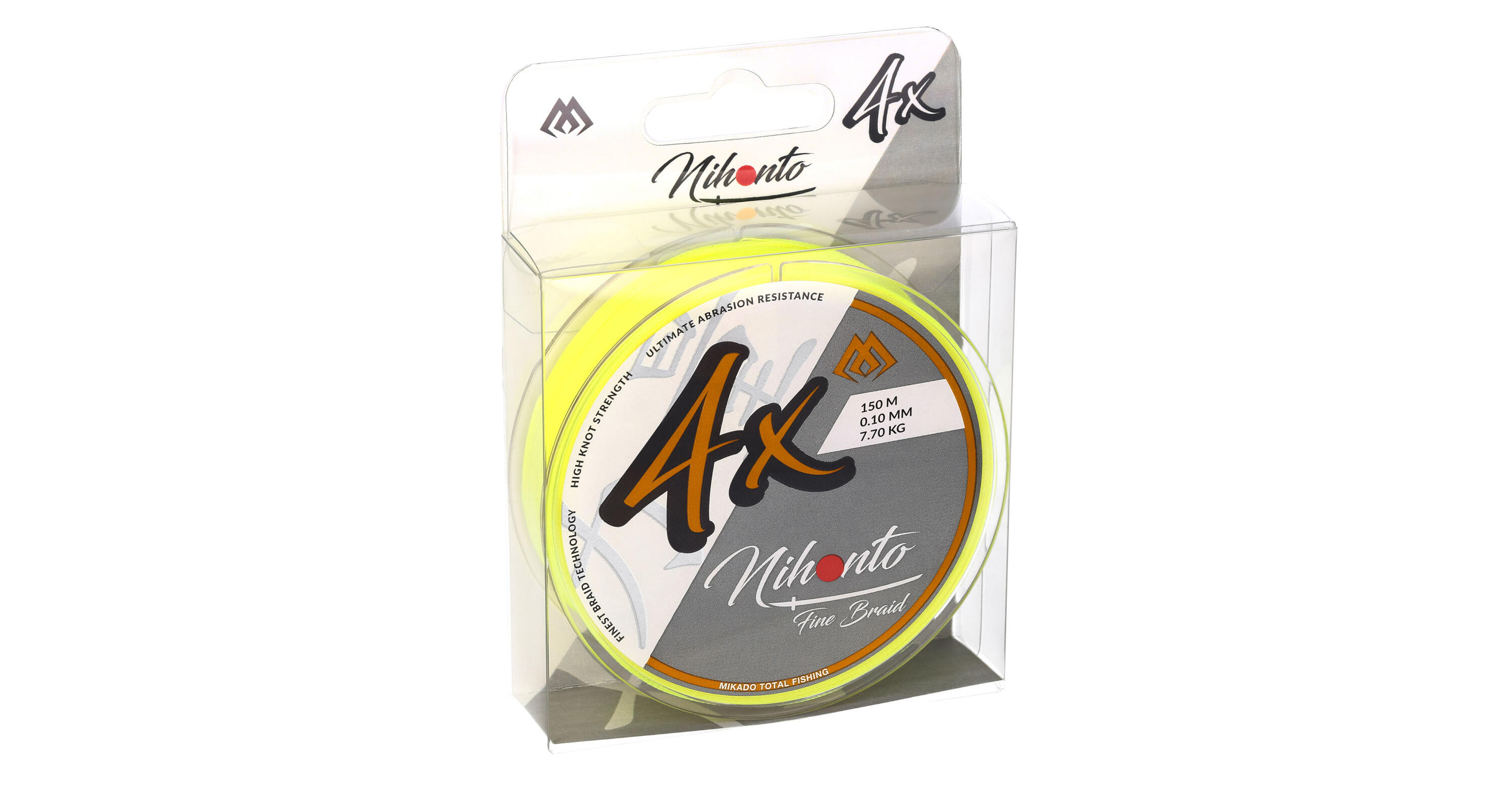 Nihonto gevlochten lijn 0,14mm 9,7kg 150m fluo geel 3/3