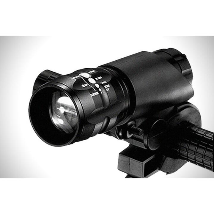 Far fata zoom, stop spate laser, manusi half finger, set kit complet, negru