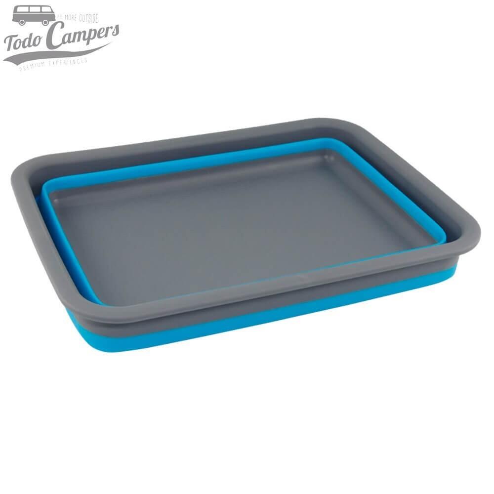 Cesta universal plegable de silicona azul sin asas 2/7
