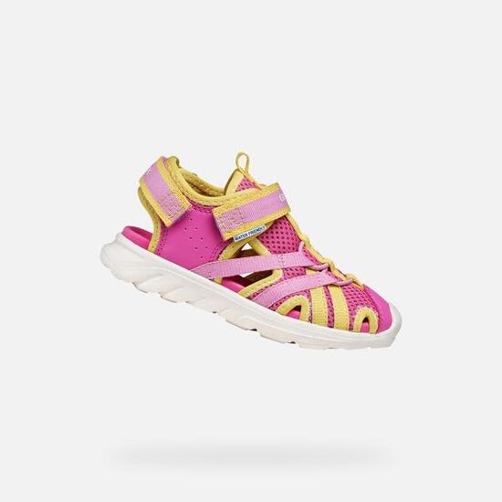 Sandales Fille J SANDAL AIRADYUM GIRL Fuchsia/Jaune