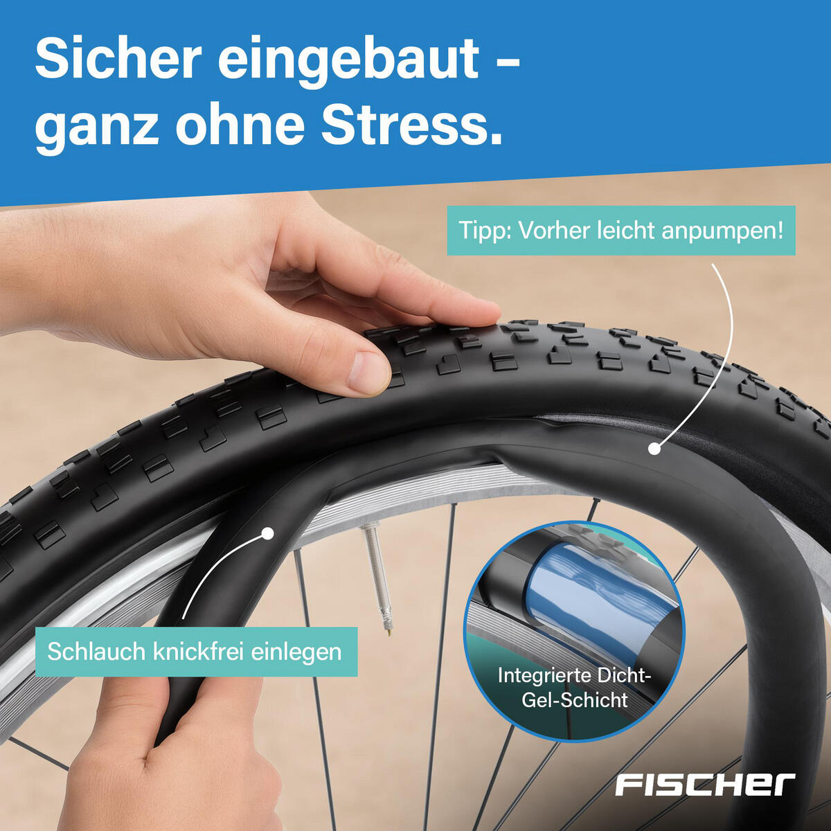 FISCHER Fahrradschlauch pannensicher 28 mittel SV 6/7