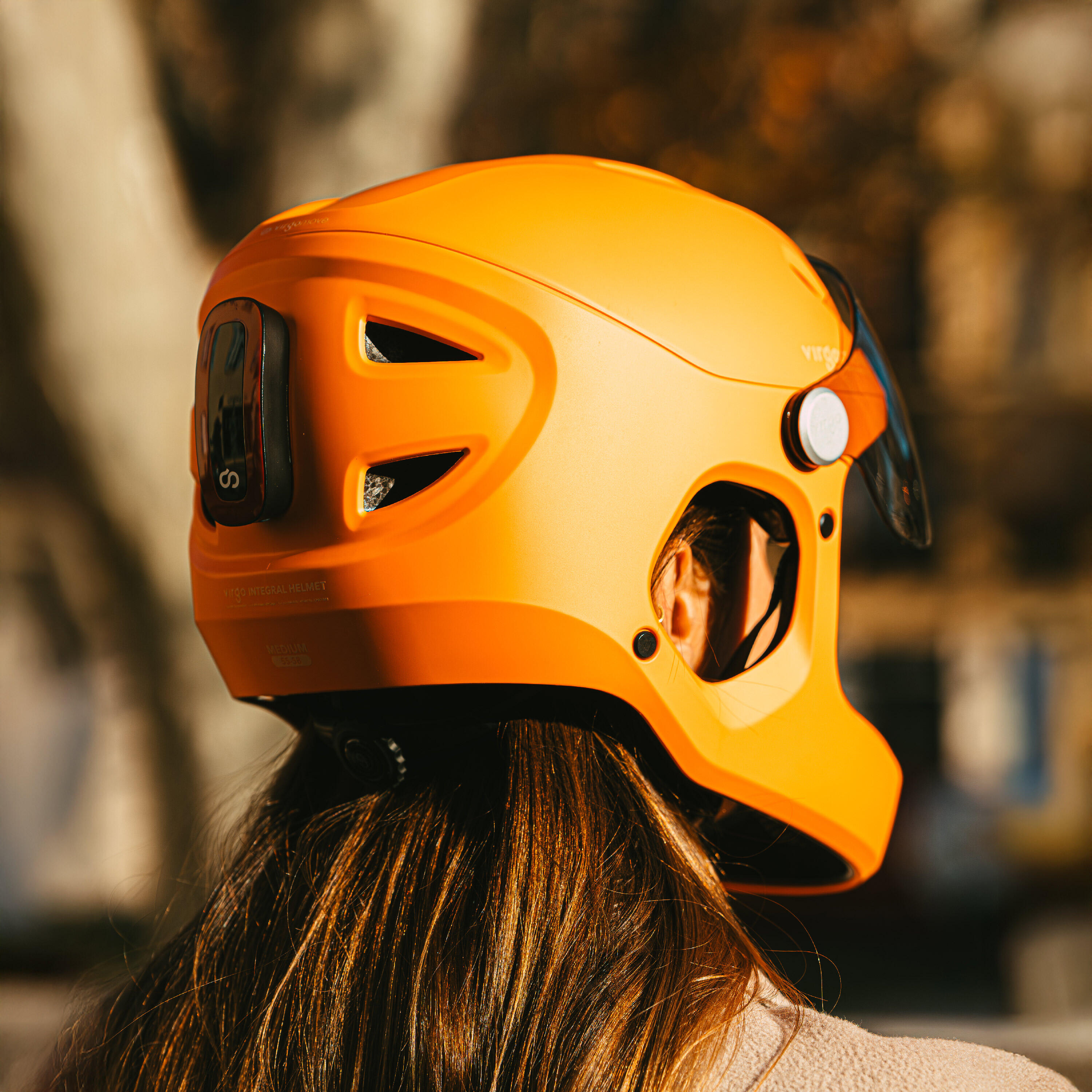 Virgo Integral Mips Oranje - Integrale Urban-helm met vizier en achterlicht 4/9