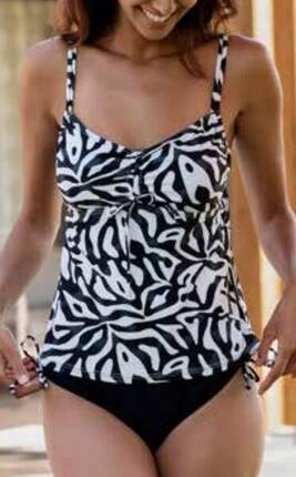 Tankini Femme LARA TANKINI IMPRIME BRILLANT Noir