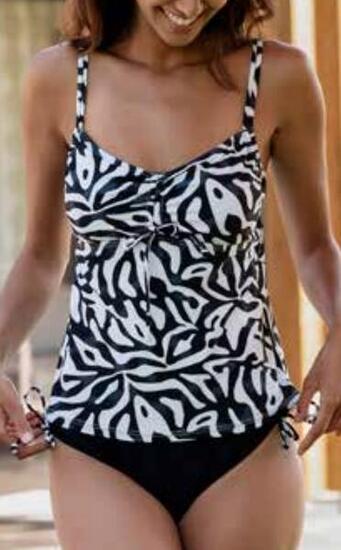 Tankini Femme LARA TANKINI IMPRIME BRILLANT Noir