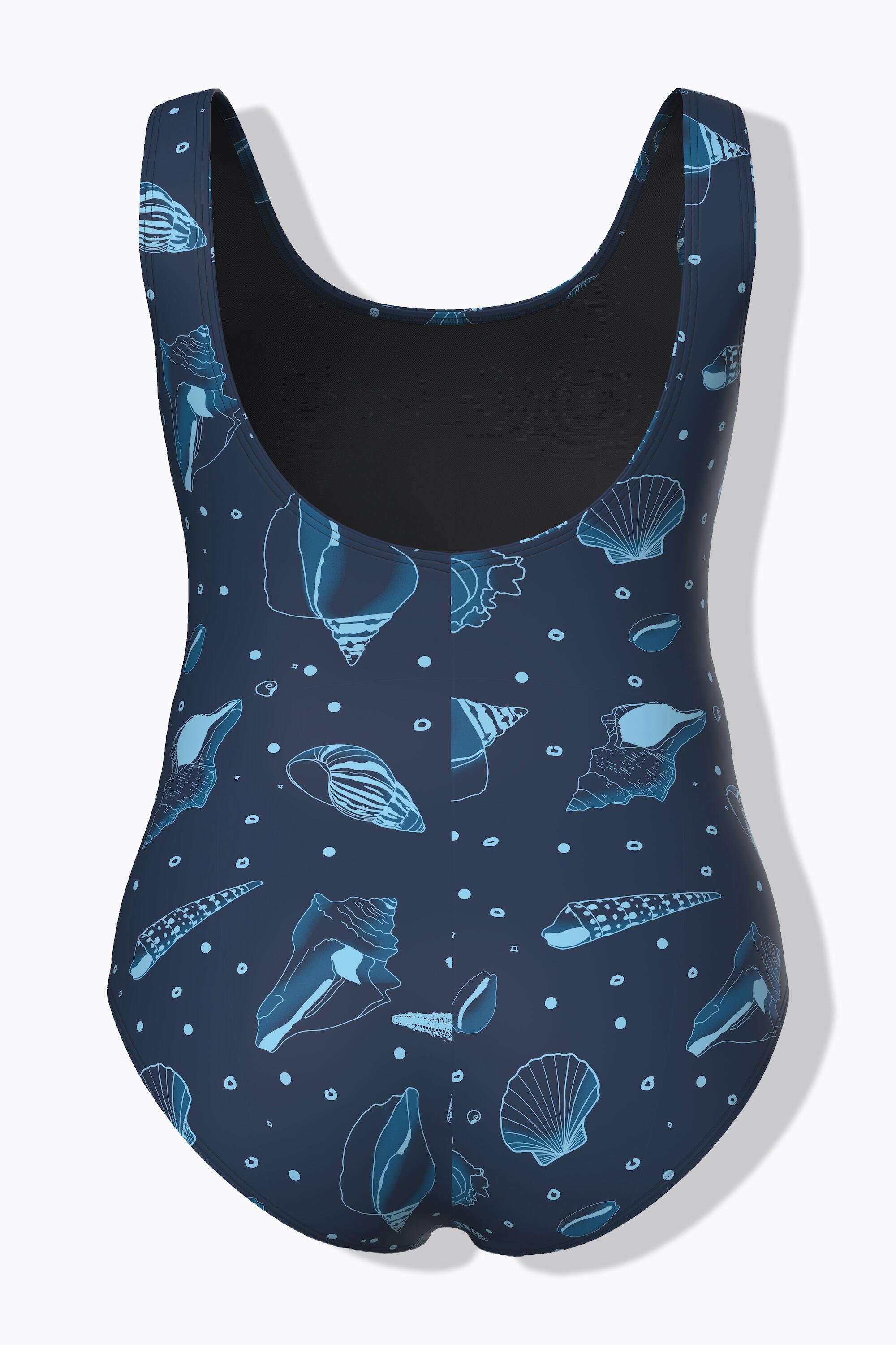 Femme Maillot de bain motif coquillages sans bonnets souples décolleté rond 5/7