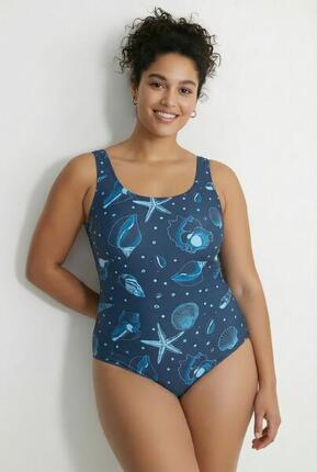 Femme Maillot de bain motif coquillages sans bonnets souples décolleté rond