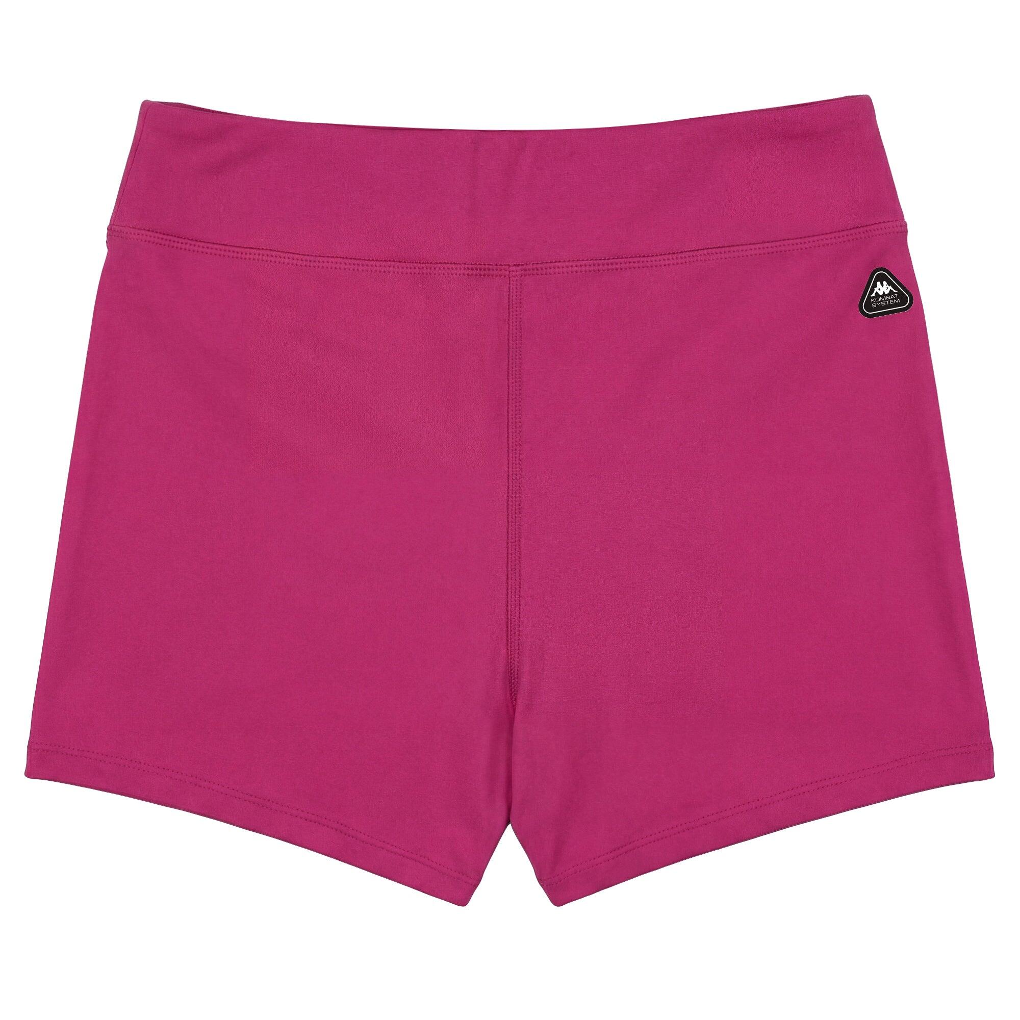 Pantaloncini sportivi da donna in poliestere viola da training 2/2