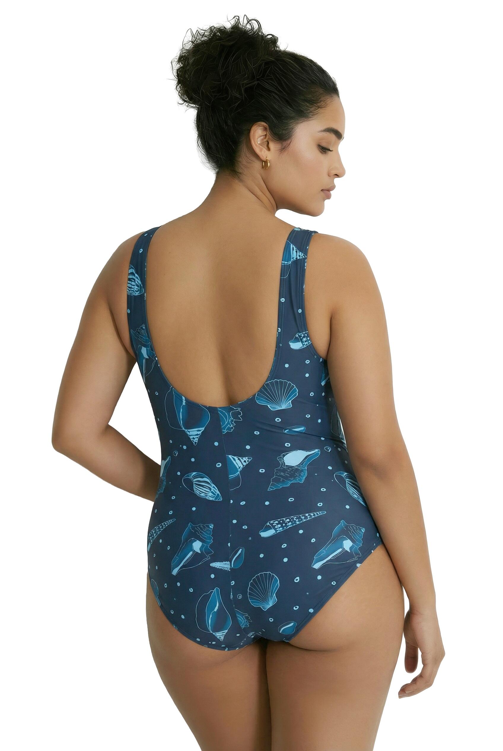 Femme Maillot de bain motif coquillages sans bonnets souples décolleté rond 6/7