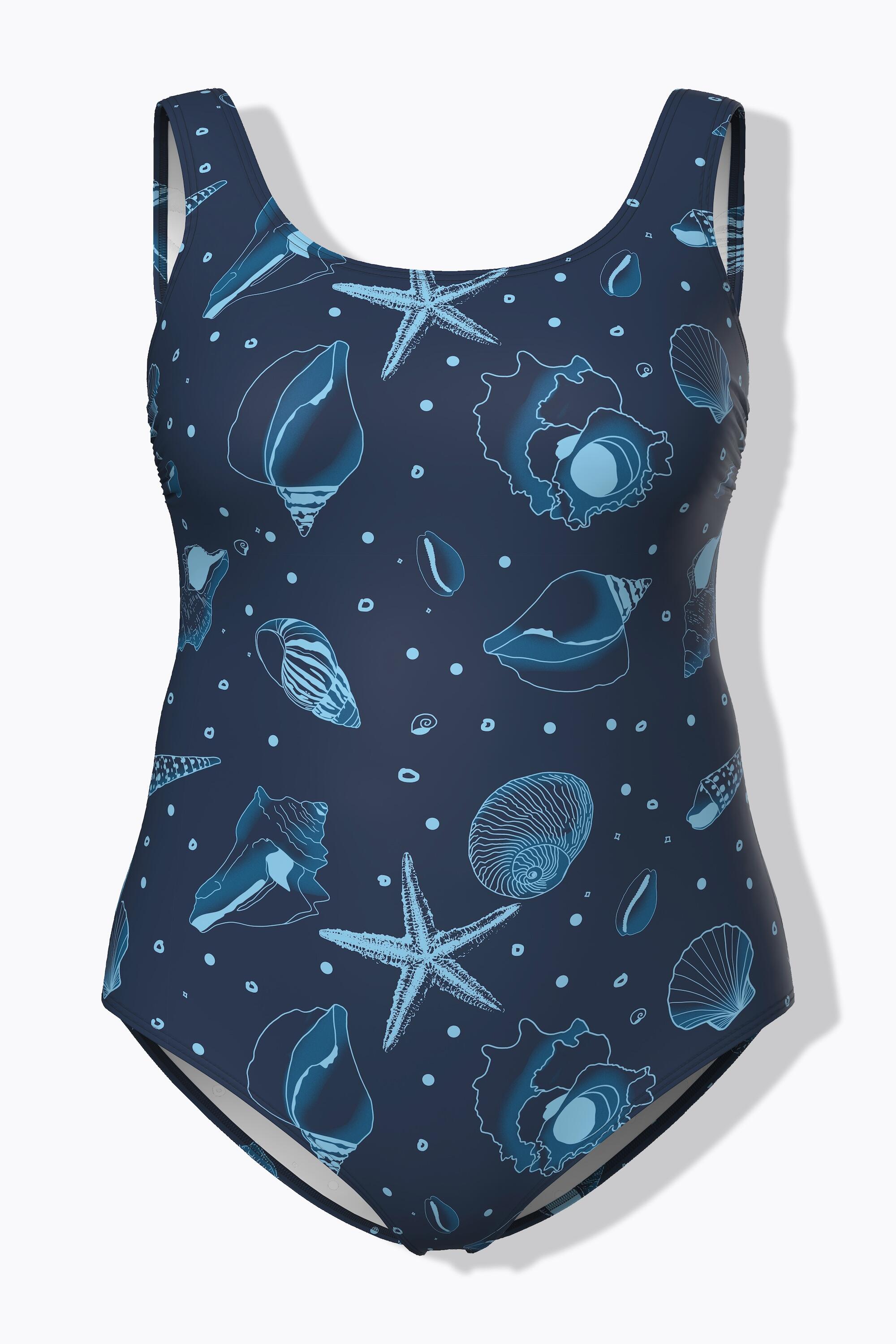 Femme Maillot de bain motif coquillages sans bonnets souples décolleté rond 4/7