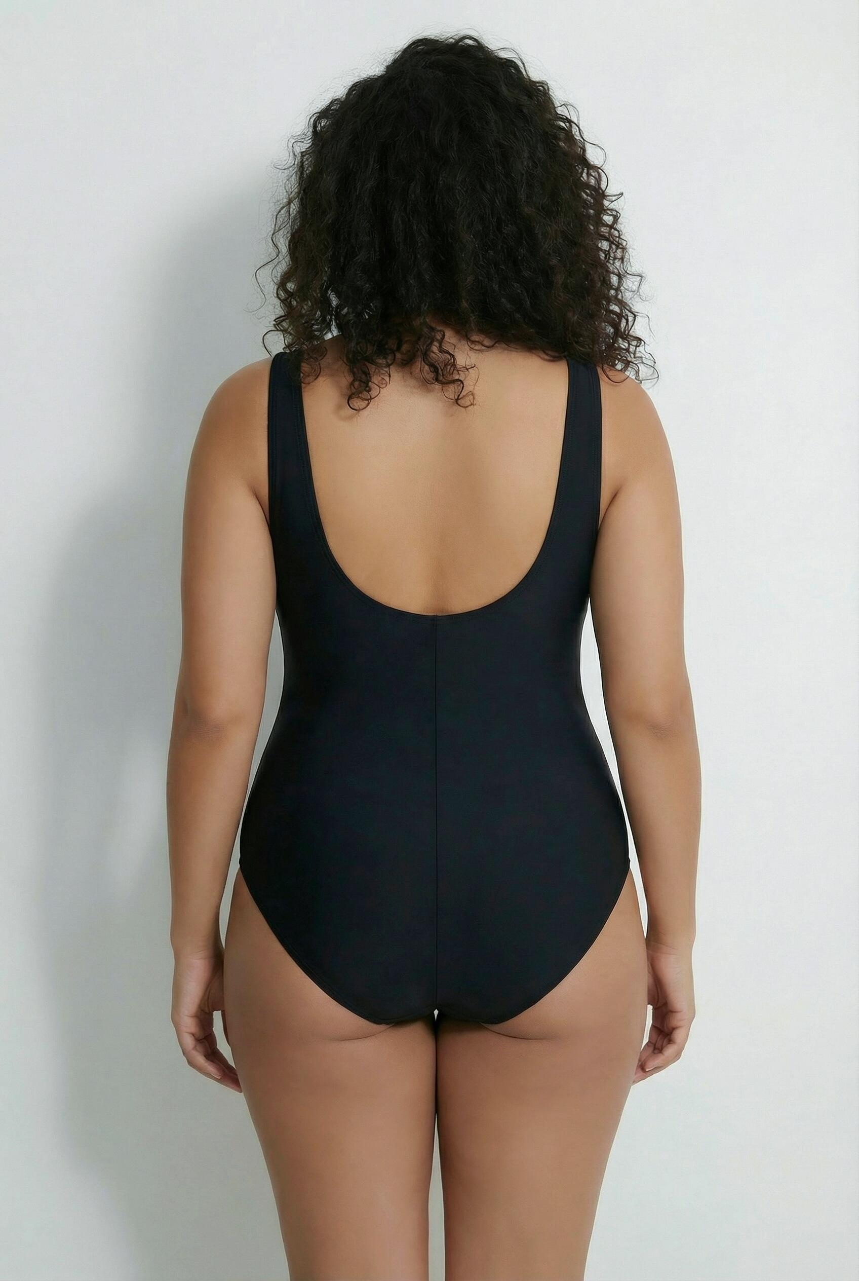 Femme Maillot de bain motif félins sans bonnets souples décolleté rond 2/7