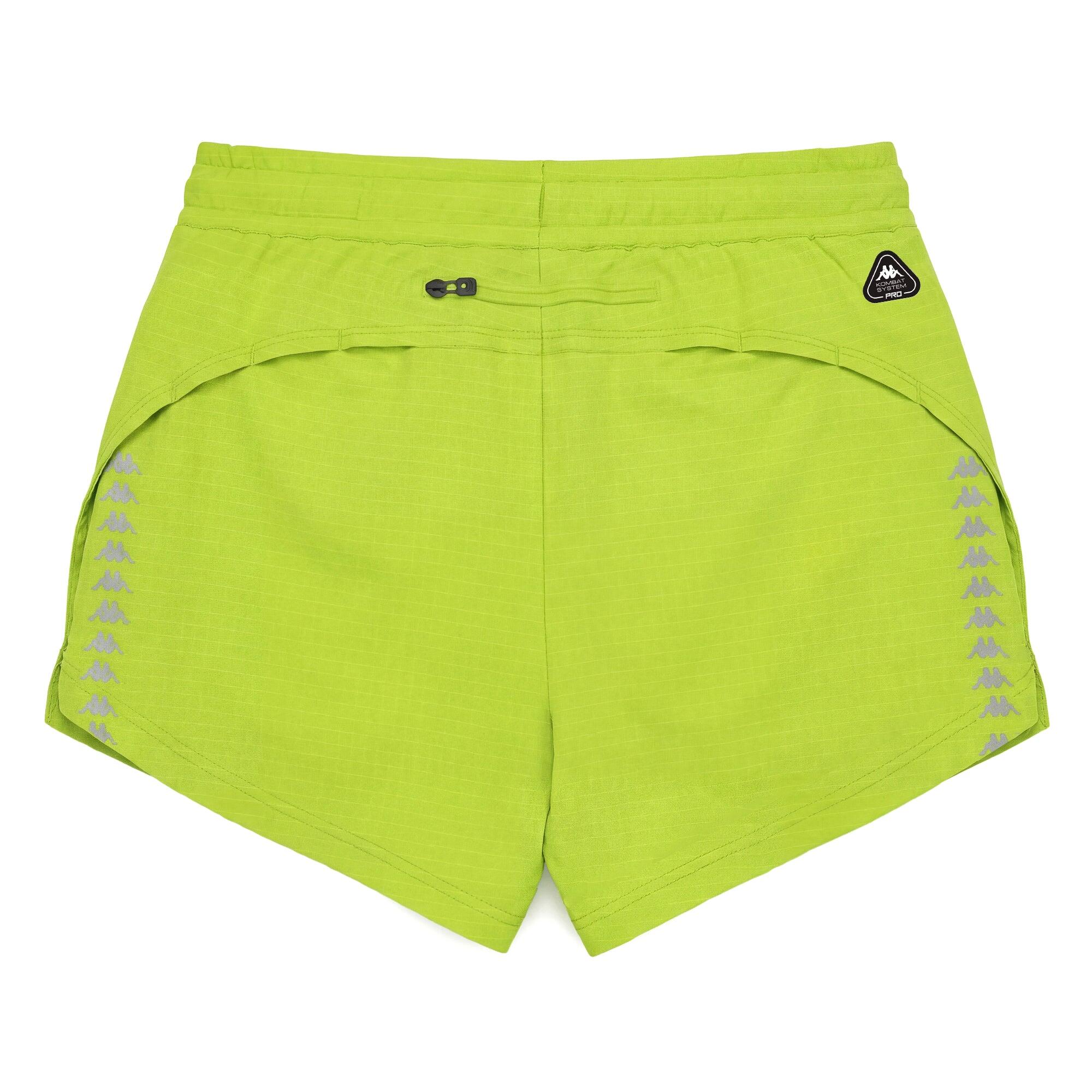 Pantaloncini sportivi da donna in poliestere verde da running 3/6