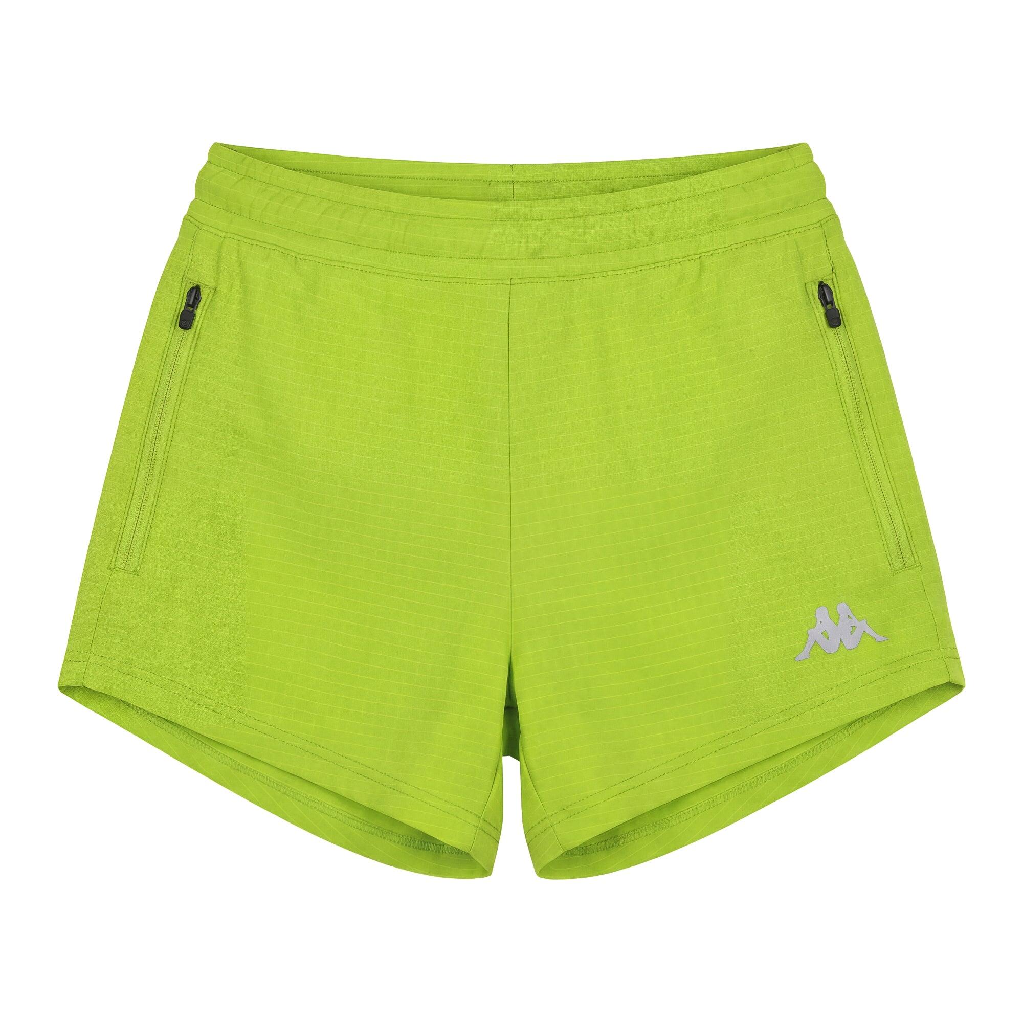 Pantaloncini sportivi da donna in poliestere verde da running 2/6