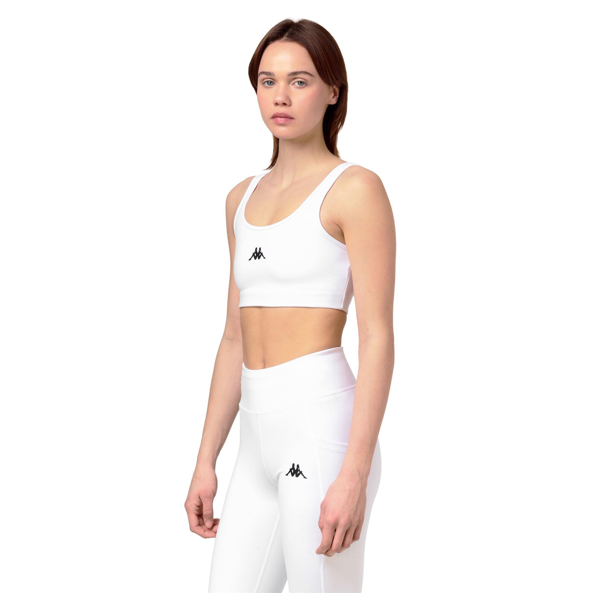 Top sportivo da donna in poliestere bianco da training 5/6