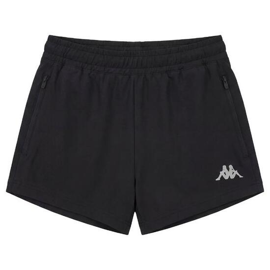 Pantaloncini sportivi da donna in poliestere nero da running