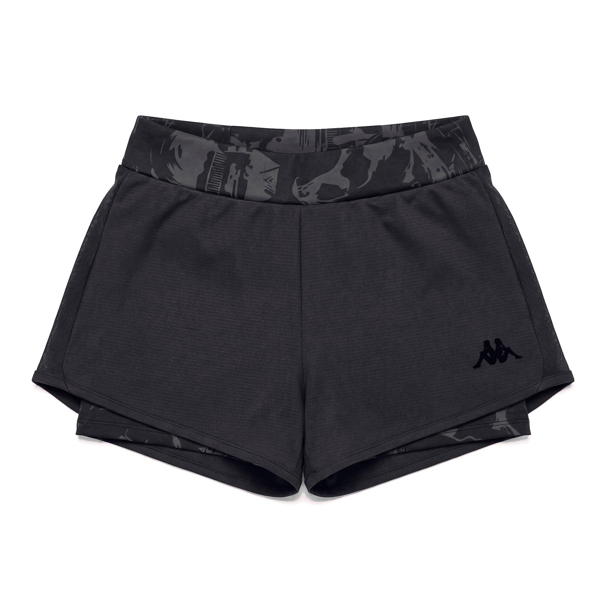 Pantaloncini sportivi da donna in poliestere nero da training 2/3