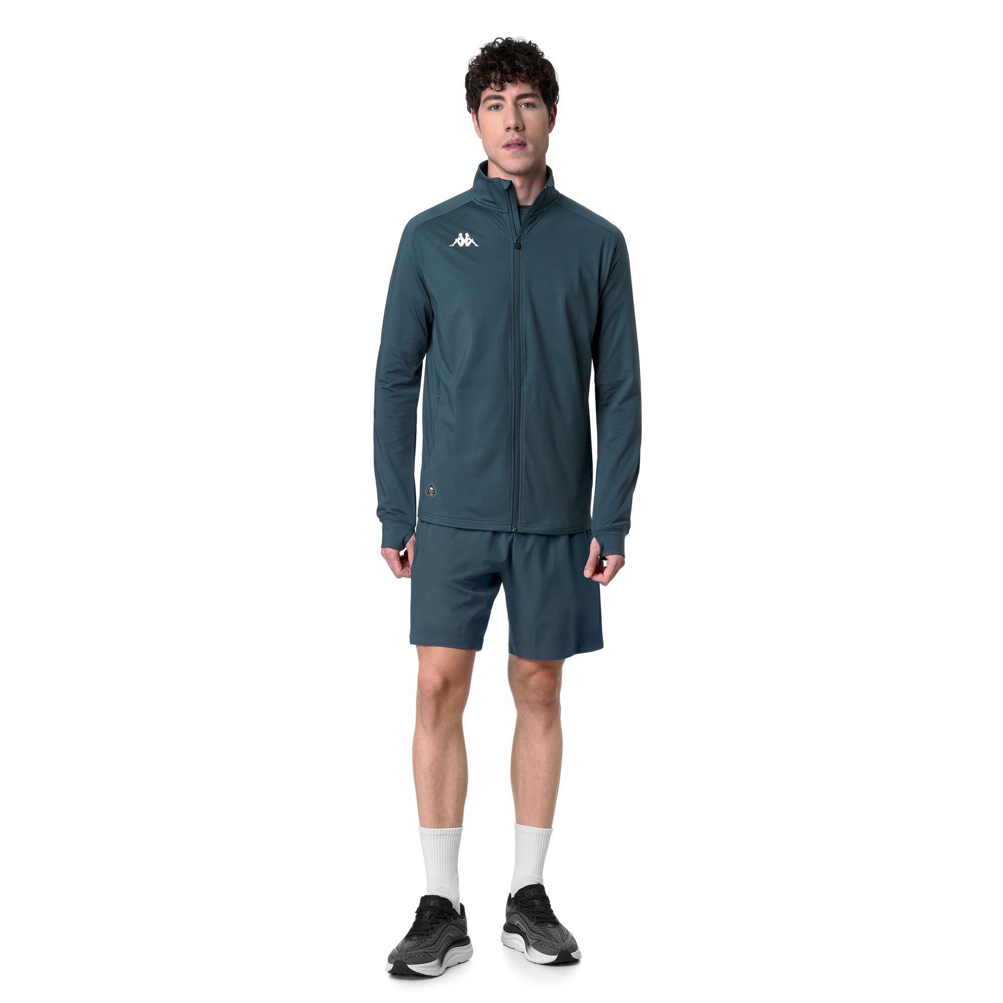 Felpa con zip da uomo in poliestere blu da running 4/6