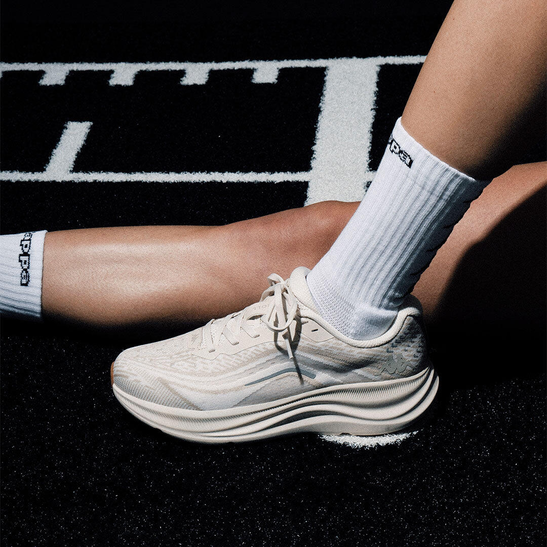 Sneakers da uomo donna in poliestere beige da running 5/7
