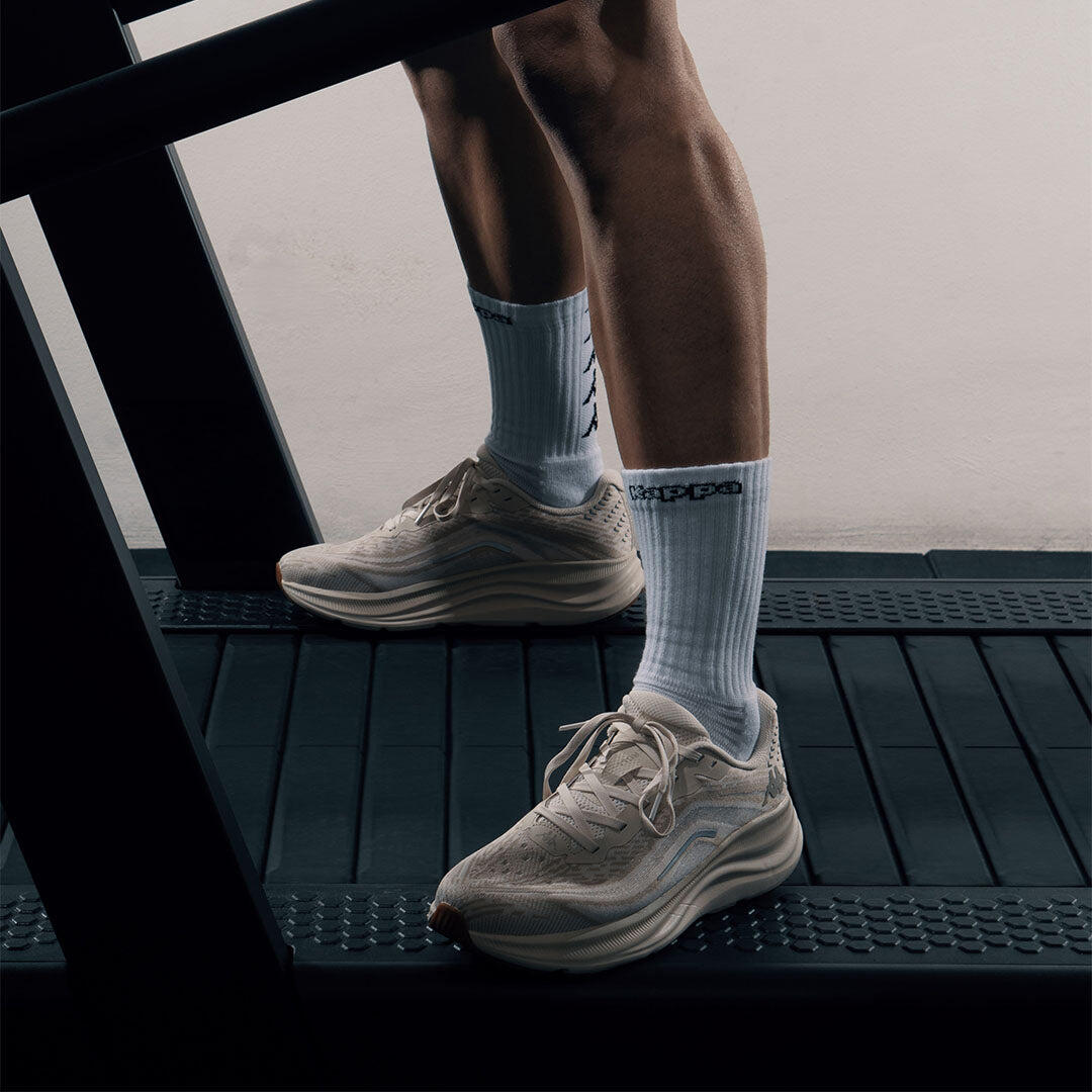 Sneakers da uomo donna in poliestere beige da running 4/7