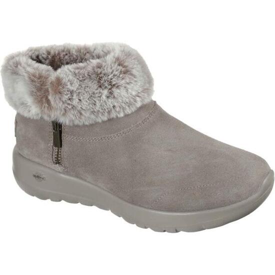 Skechers Obuwie Damskie Zamszowe Botki Śniegowce Beżowe 38