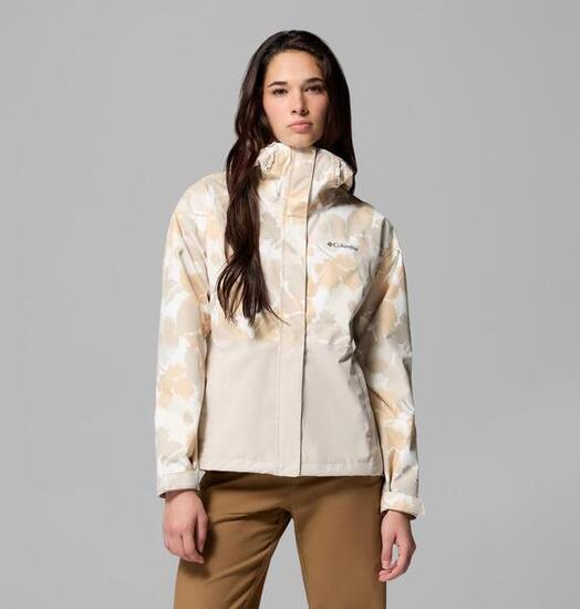 Veste de Randonnée Imperméable Femme COLUMBIA "Hikebound Printed Jacket" Beige