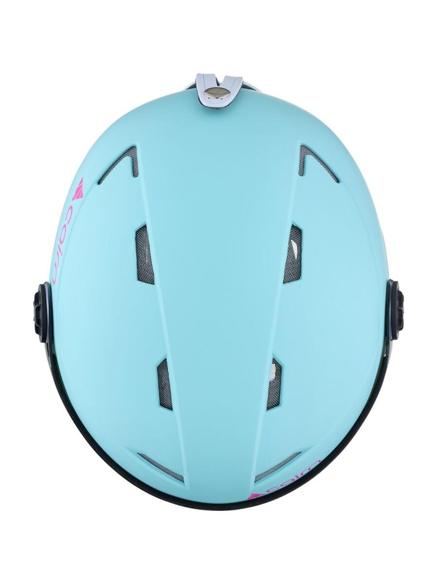 Casco de esquí infantil con visera - Orbit Visor - Turquesa Rosa Neón 2/3