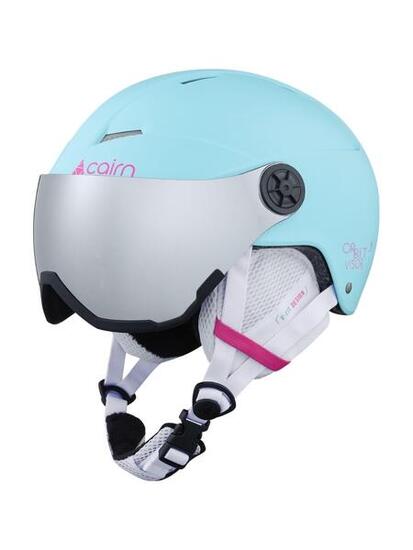 Casque de ski enfant avec visière - Visière Orbit - Turquoise Rose Néon