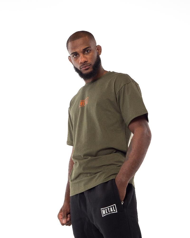 T-shirt coton Metal Boxe Olive L 3/6