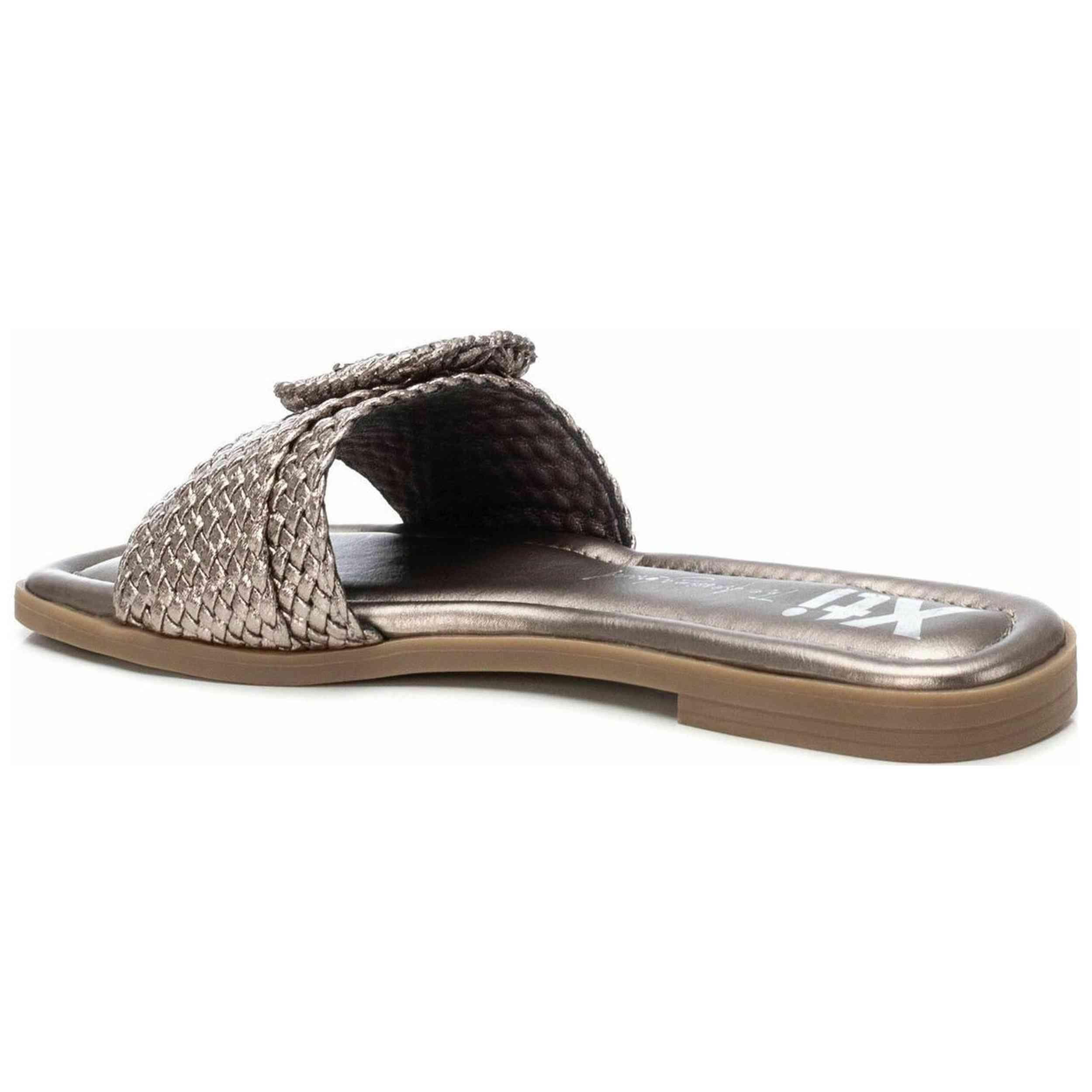 XTI Sandali Donna Con Fibbia E Strass, Suola Piatta, Modello 143861, Vegani - 3