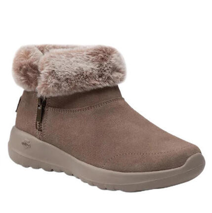Skechers Obuwie Damskie Zamszowe Botki Śniegowce Beżowe 36