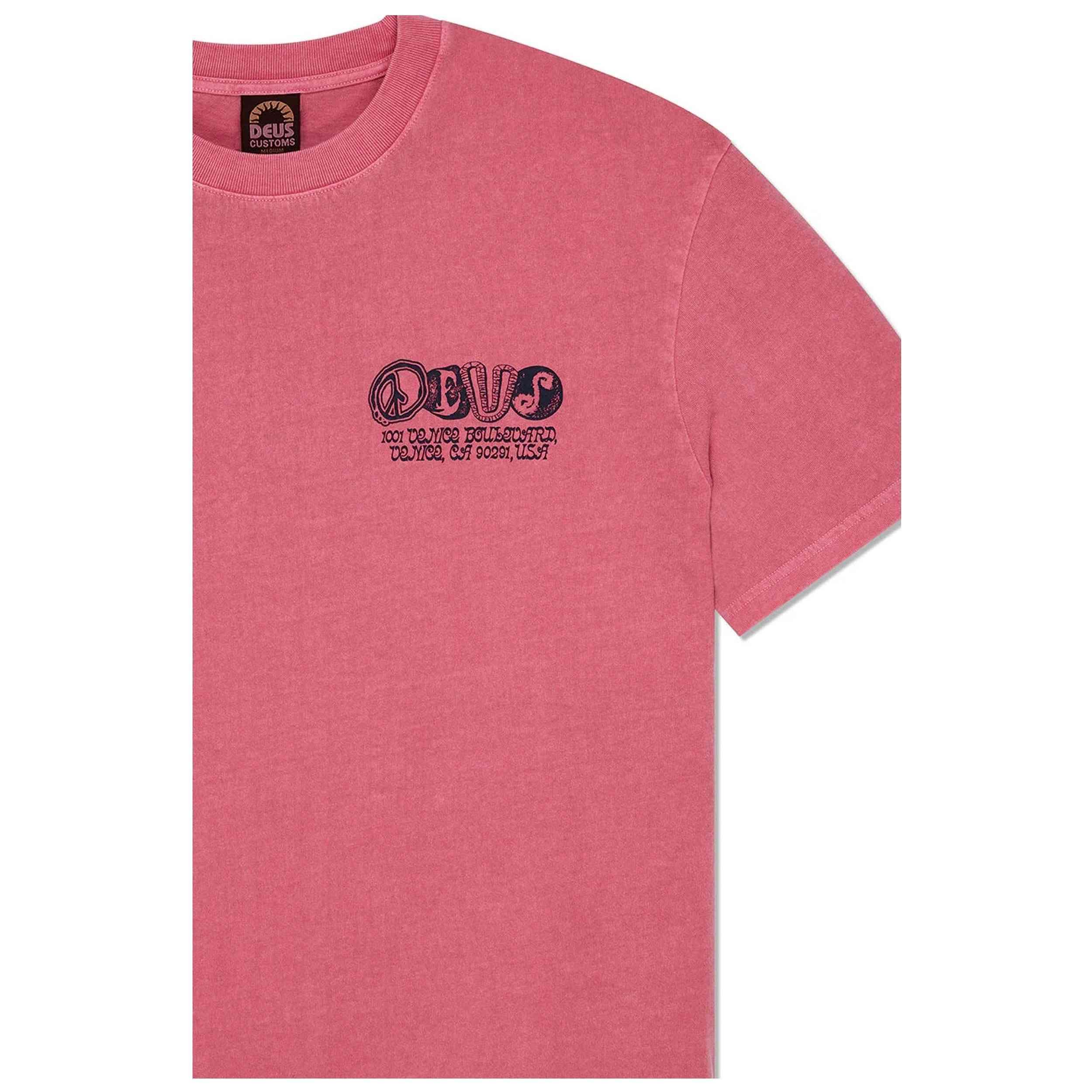 Maglia a maniche corte Deus ex machina modello DMF251220A-Raspberry per uomini 3/4