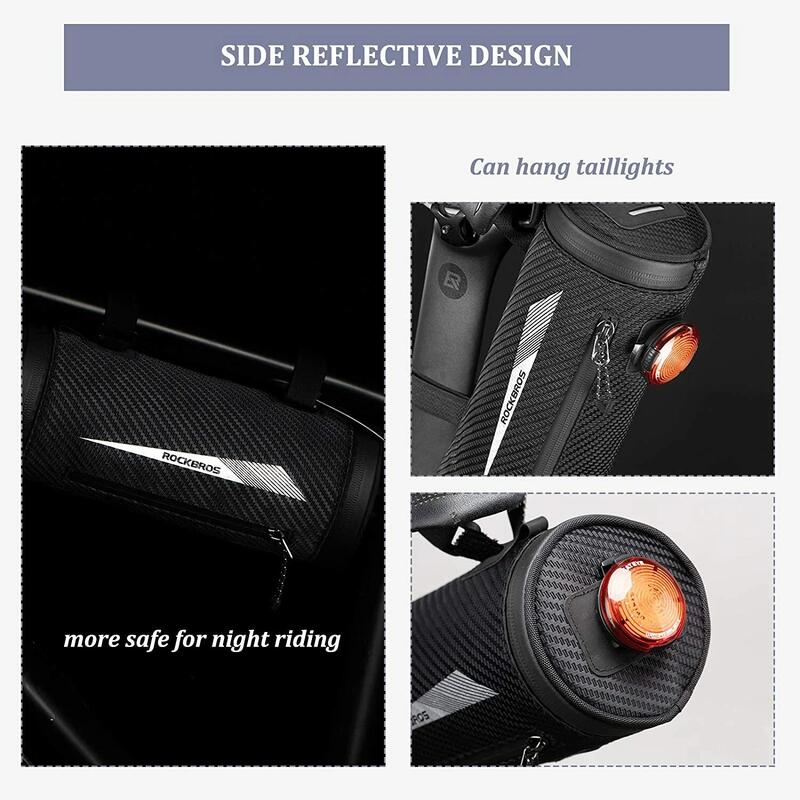 Geantă ghidon ROCKBROS 2L, nylon impermeabil, benzi reflectorizante