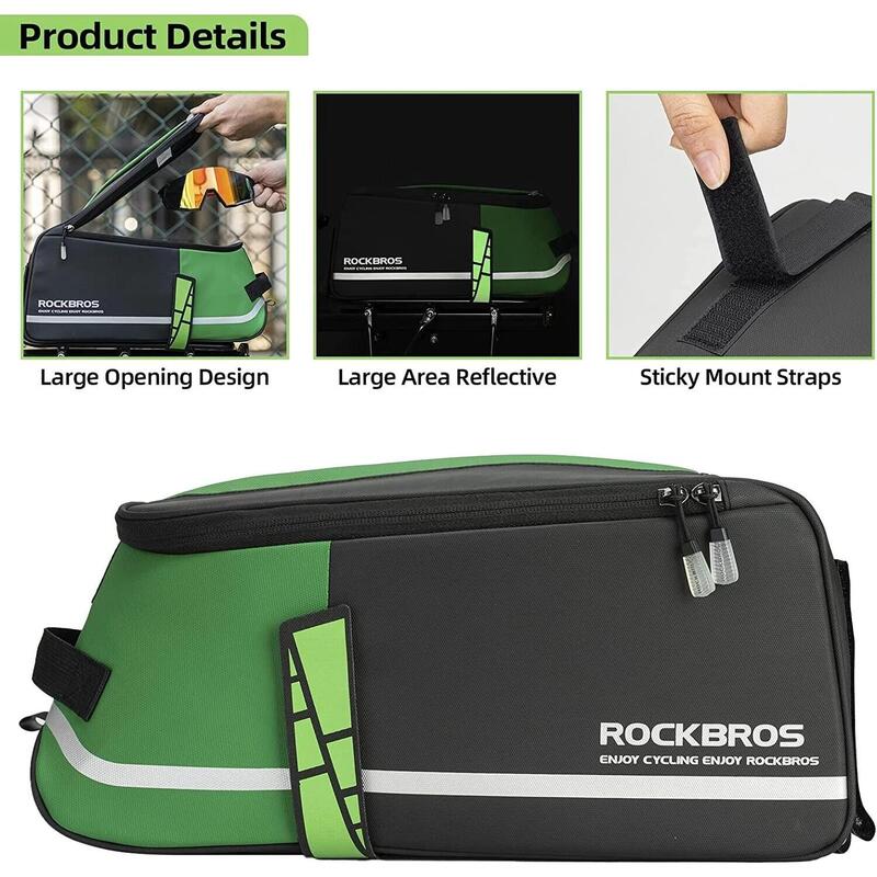 ROCKBROS Geantă portbagaj pentru bicicletă, 5 L extensibilă